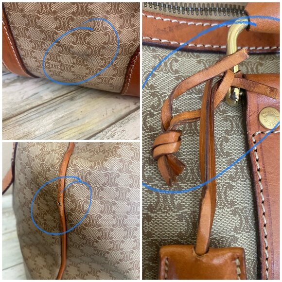 Vintage Céline Macadam Duffle Bag 1990s Large Travel Boston Weekender w/Lock - Picture 10 of 16